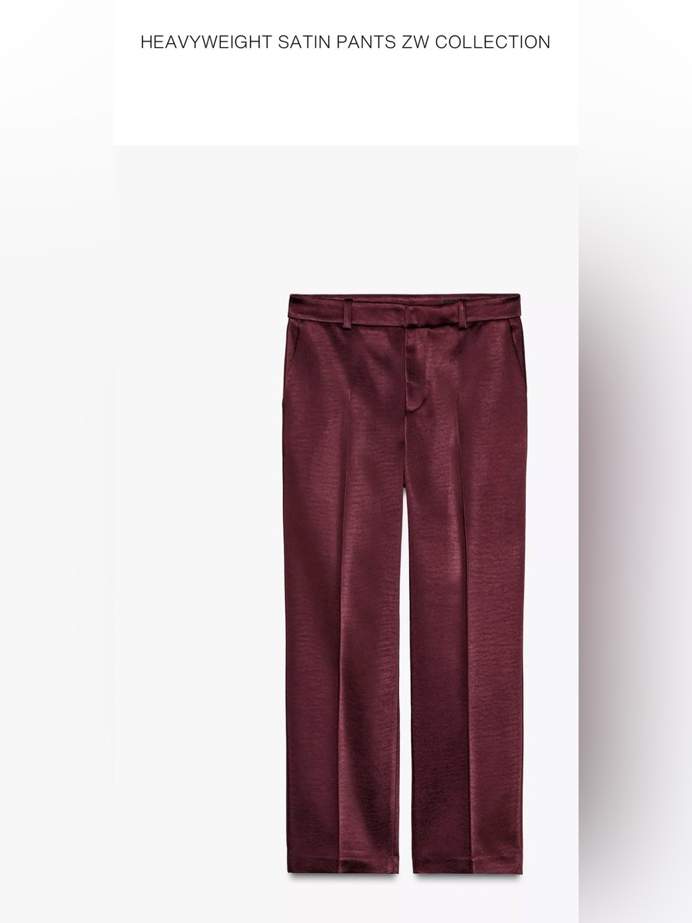 Zara Women’s Wine/Burgundy Satin Dress Pants